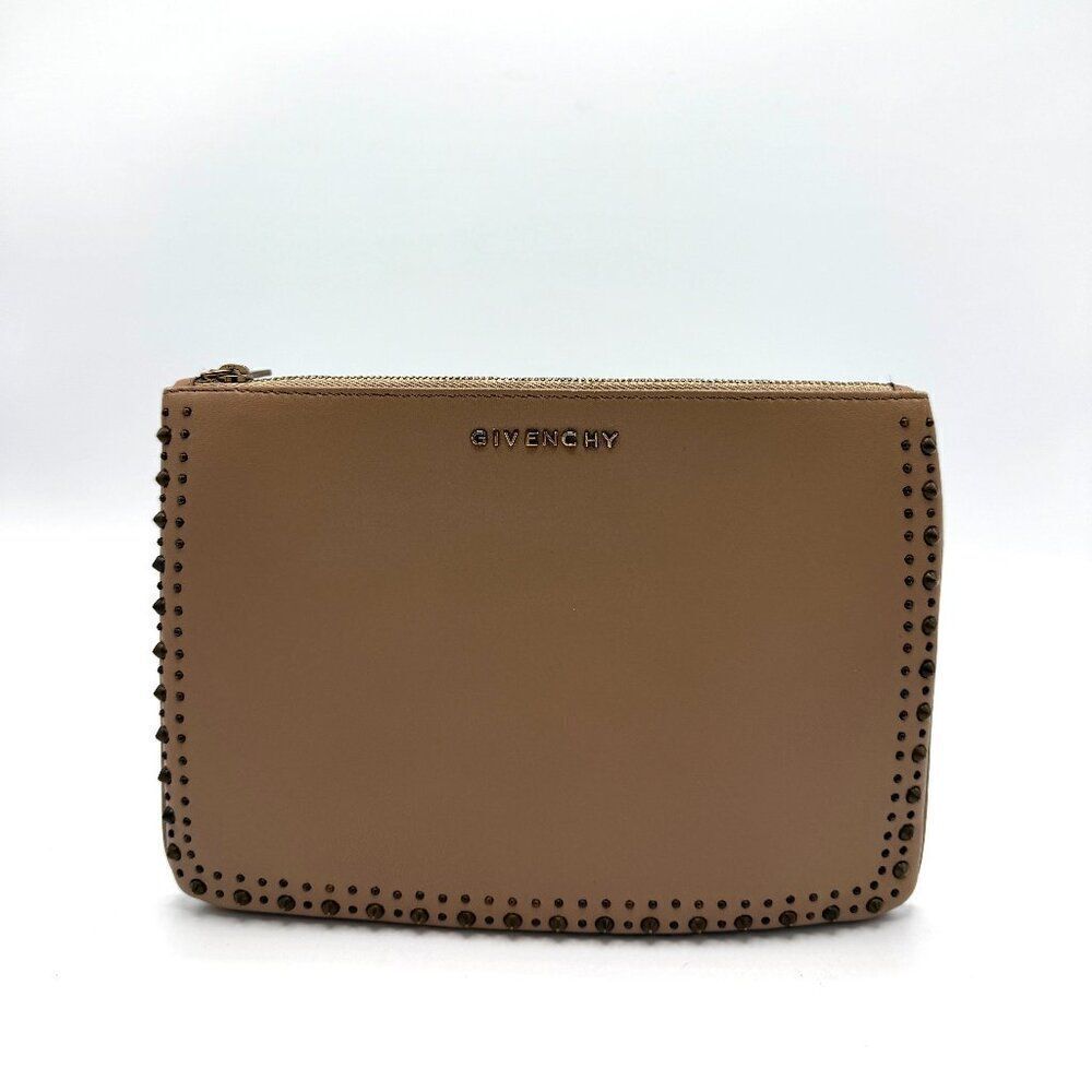 Givenchy Beige Copper Stud Zippy Pouch
